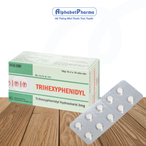 Thuốc trị Parkinson Trihexyphenidyl 2mg Khapharco (10 vỉ x 10 viên/hộp)