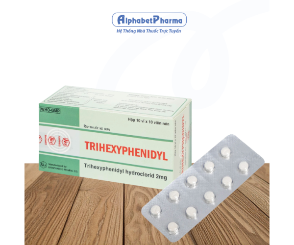 Thuốc trị Parkinson Trihexyphenidyl 2mg Khapharco (10 vỉ x 10 viên/hộp)