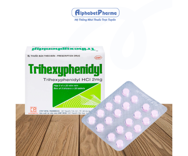 Thuốc trị Parkinson Trihexyphenidyl 2mg Pharmedic (5 vỉ x 20 viên/hộp)