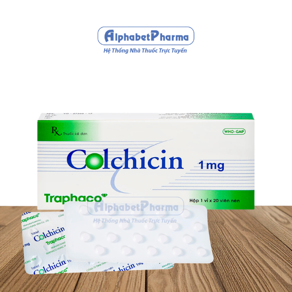 Thuốc trị gout Colchicin Traphaco 1mg (20 viên/hộp)