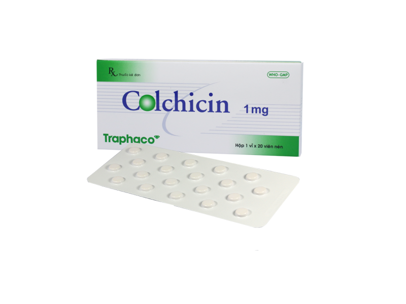 Thuốc trị gout Colchicin Traphaco 1mg (20 viên/hộp)