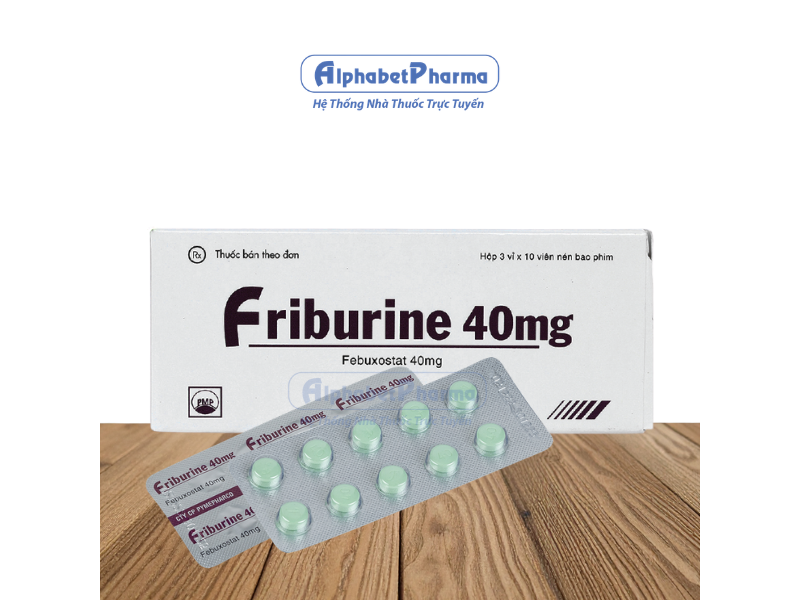 Thuốc trị gout Friburine 40mg (3 vỉ x 10 viên/hộp)