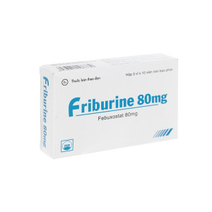 Thuốc trị gout Friburine 80mg (3 vỉ x 10 viên/hộp)