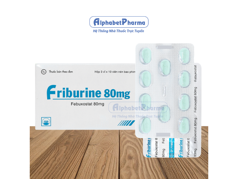 Thuốc trị gout Friburine 80mg (3 vỉ x 10 viên/hộp)