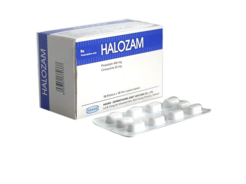 Thuốc trị suy giảm thần kinh, đau nửa đầu Halozam (10 vỉ x 10 viên/hộp)