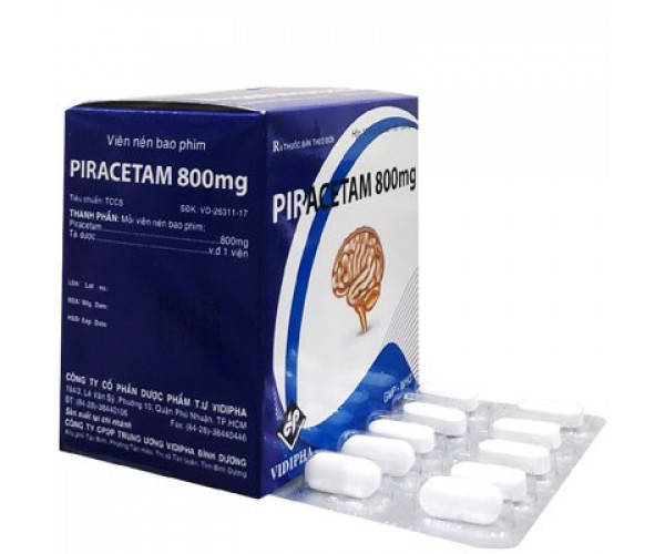 Thuốc điều trị suy giảm trí nhớ Piracetam 800mg Vidipha (10 vỉ x 10 viên/hôp)