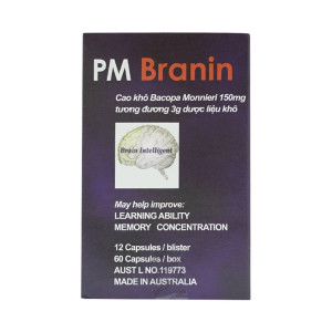 Thuốc giúp cải thiện chức năng não, bệnh Alzheimer và Parkinson PM Branin (5 vỉ x 12 viên/hộp)