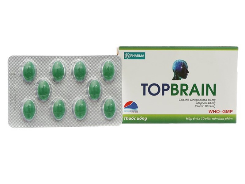 Thuốc tăng tuần hoàn não Topbrain (6 vỉ x 10 viên/hộp)