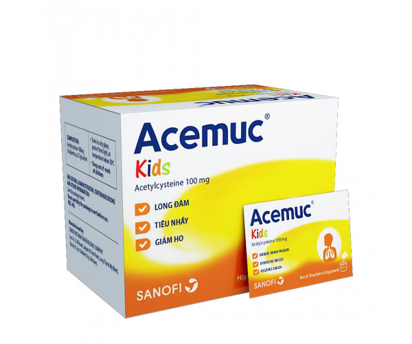 Thuốc tiêu đờm Acemuc 100mg (30 gói/hộp)