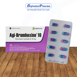 Thuốc điều trị làm tan đàm trong viên phế quản mãn tính Agi-bromhexine 16mg (3 vỉ x 10 viên/hộp)