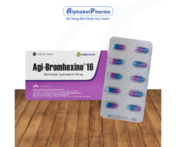 Thuốc điều trị làm tan đàm trong viên phế quản mãn tính Agi-bromhexine 16mg (3 vỉ x 10 viên/hộp)