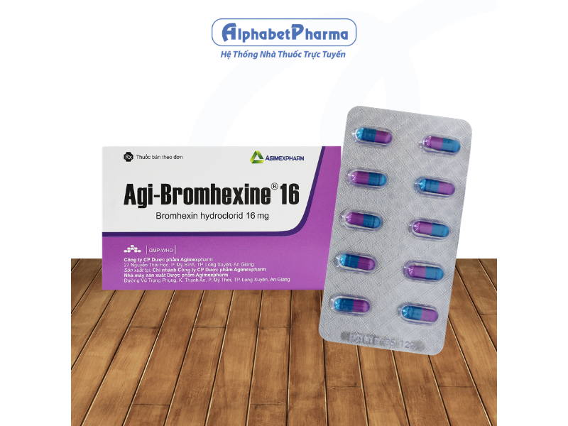 Thuốc điều trị làm tan đàm trong viên phế quản mãn tính Agi-bromhexine 16mg (3 vỉ x 10 viên/hộp)