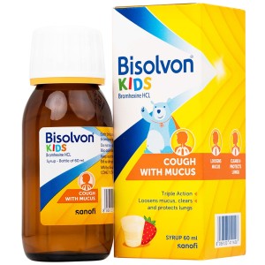 Thuốc trị ho long đờm Bisolvon kids syrup (60ml)