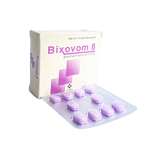 Thuốc điều trị làm tan đàm trong viên phế quản mãn tính Bixovom 8mg (3 vỉ x 10 viên/hộp)