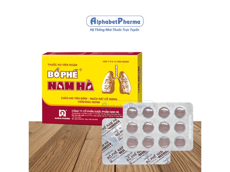 Thuốc ho bổ phế Nam Hà dạng viên ngậm (24 viên/hộp)