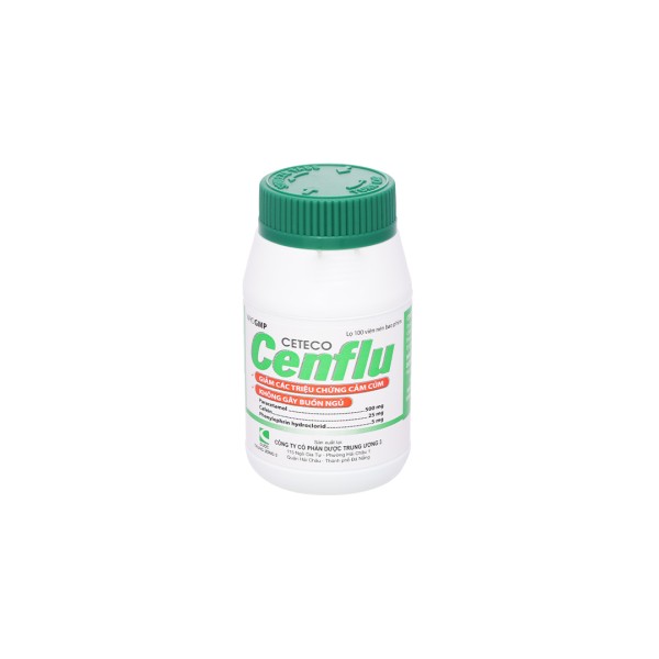Thuốc trị các triệu chứng cảm cúm Ceteco Cenflu (100 viên/chai)