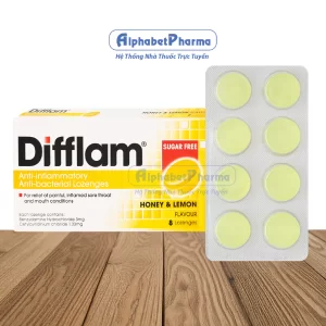 Viên ngậm hỗ trợ điều trị đau họng Difflam vị chanh (8 viên/hộp)