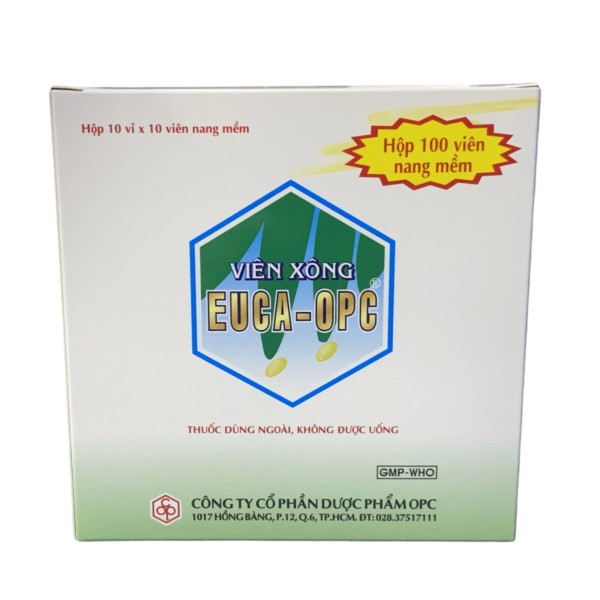 Viên xông trị cảm mạo, sát trùng mũi họng Euca-OPC (10 vỉ x 10 viên/hộp)