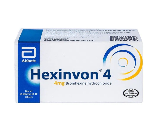 Thuốc điều trị làm tan đàm trong viên phế quản mãn tính Hexinvon 4mg (10 vỉ x 10 viên/hộp)