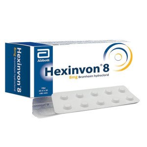 Thuốc điều trị làm tan đàm trong viên phế quản mãn tính Hexinvon 8mg (10 vỉ x 10 viên/hộp)