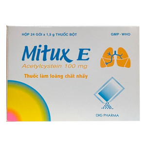 Thuốc cốm điều trị các rối loạn tiết dịch đường hô hấp Mitux E (24 gói/hộp)