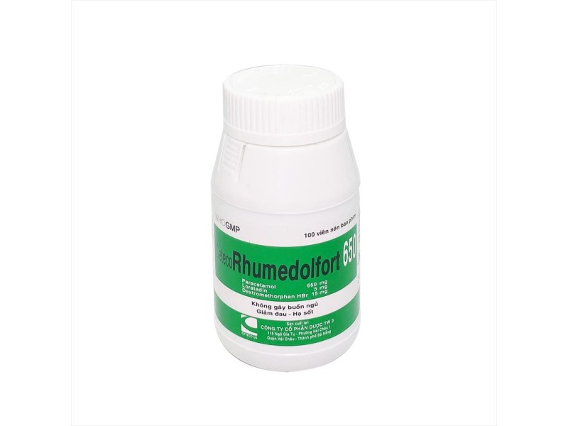 Thuốc trị cảm cúm Ceteco Rhumedolfort 650 (100 viên/chai)