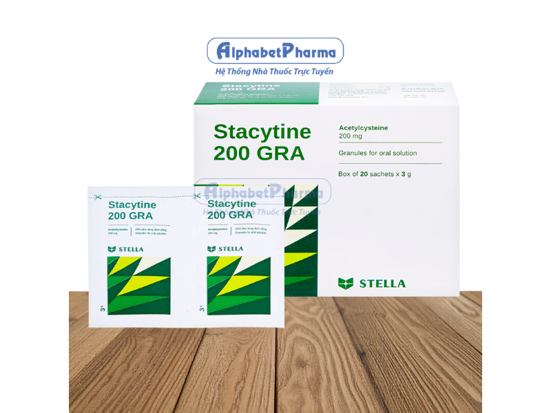 Thuốc cốm long đờm đường hô hấp Stacytine 200 GRA (20 gói/hộp)