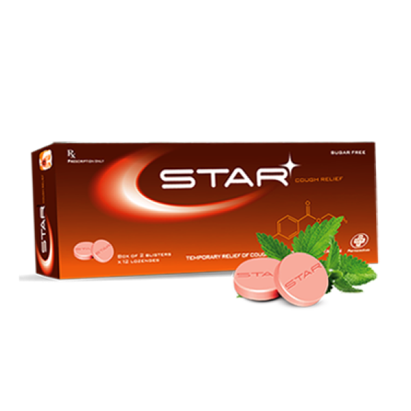 Viên ngậm giảm ho, viêm họng, rát cổ Star Cough Relief 