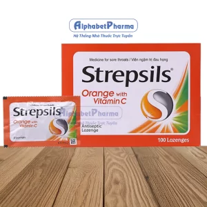 Strepsils Orange &amp; Vita C (50 gói x 2 viên/hộp)