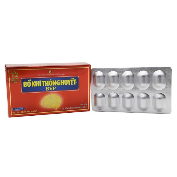 Viên uống tăng cường lưu thông khí huyết Bổ Khí Thông Huyết BVP (3 vỉ x 10 viên/hộp)