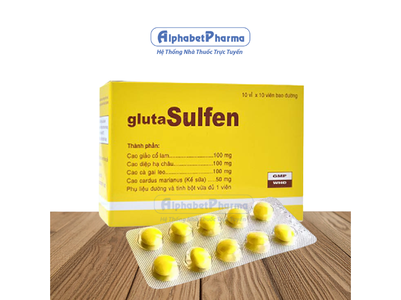 Thuốc tăng cường chức năng gan, giải độc gan Gluta Sulfen (10 vỉ x 10 viên/hộp)