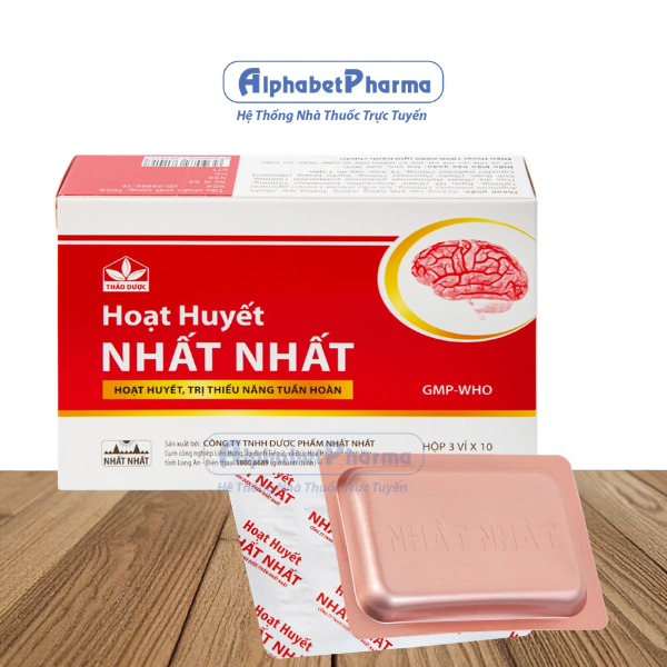 Thuốc trị thiểu năng tuần hoàn Hoạt huyết Nhất Nhất (3 vỉ x 10 viên/hộp)