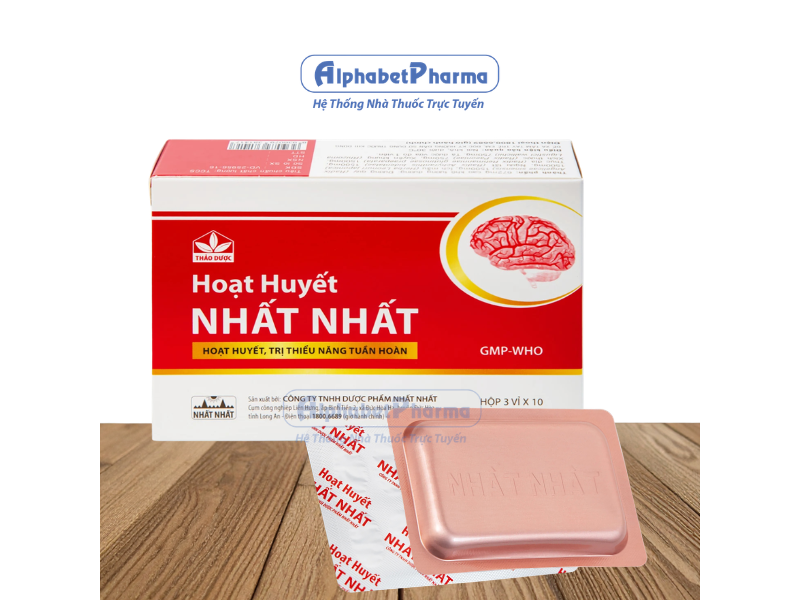 Thuốc trị thiểu năng tuần hoàn Hoạt huyết Nhất Nhất (3 vỉ x 10 viên/hộp)