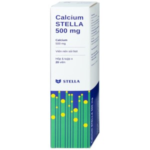 Viên sủi hỗ trợ điều trị loãng xương Calcium Stella 500mg (20 viên/tube)