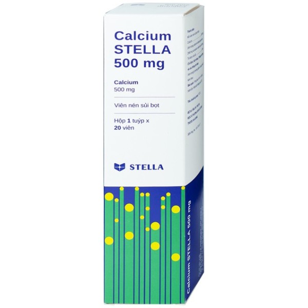 Viên sủi hỗ trợ điều trị loãng xương Calcium Stella 500mg (20 viên/tube)