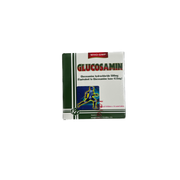 Thuốc hỗ trợ trị thoái hóa xương khớp Glucosamin 500mg Khapharco (10 vỉ x 10 viên/hộp)
