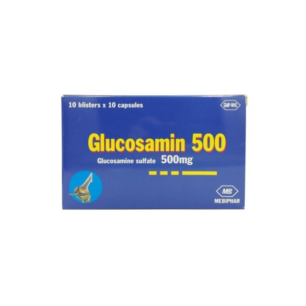 Thuốc trị thoái hóa xương khớp  Glucosamin 500mg Mebiphar (10 vỉ x 10 viên/hộp)
