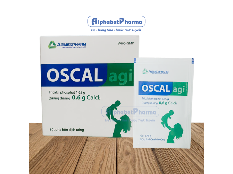 Thuốc điều trị tình trạng thiếu hụt canxi Oscal Agi 0.6g (30 gói/hộp)