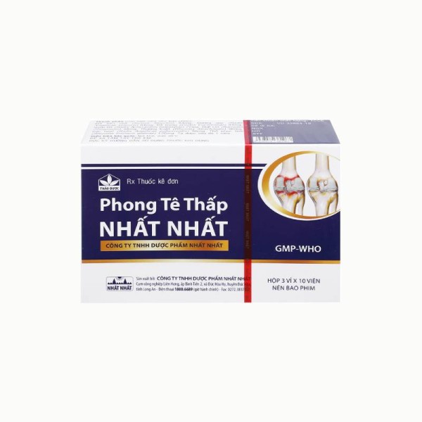 Thuốc trị viêm khớp Phong tê thấp Nhất Nhất (3 vỉ x 10 viên/hộp)