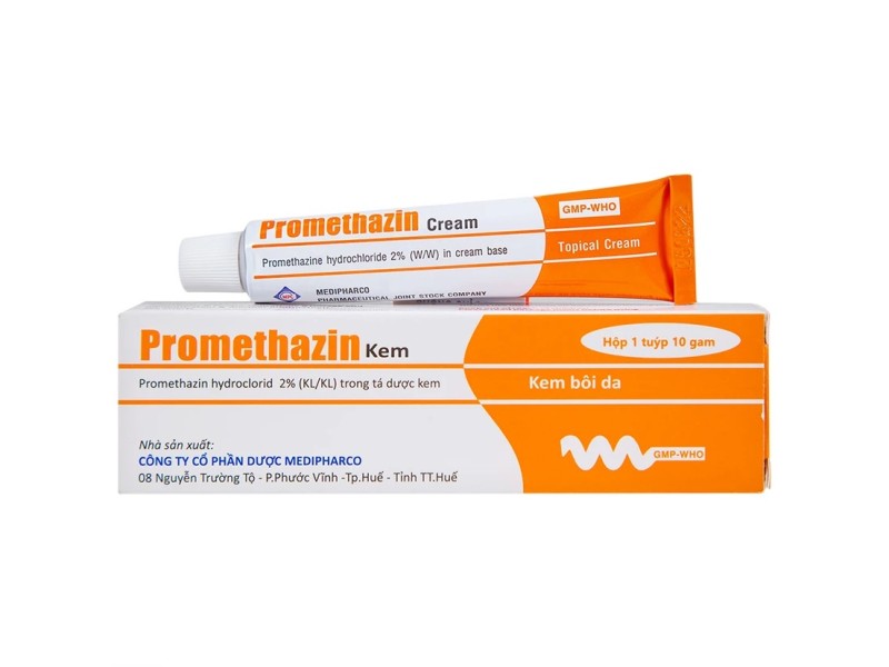 Kem điều trị ngứa, bỏng bề mặt, côn trùng đốt Promethazin cream Medipharco (10g)