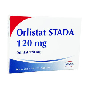 Thuốc điều trị béo phì, giảm cân Orlistat Stada 120mg (2 vỉ x 21 viên/hộp)