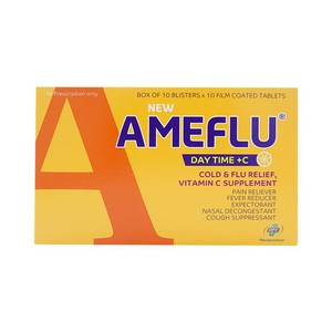 Thuốc trị cảm cúm New Ameflu Daytime +C (10 vỉ x 10 viên/hộp)
