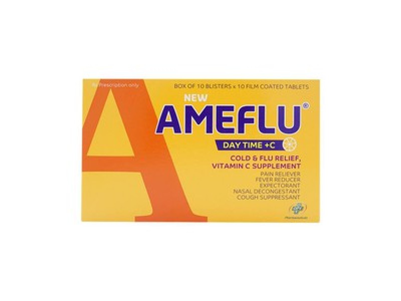 Thuốc trị cảm cúm New Ameflu Daytime +C (10 vỉ x 10 viên/hộp)