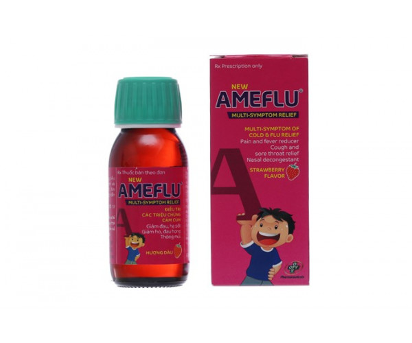 Siro trị cảm cúm cho trẻ em hương dâu  Ameflu Multi Symtom Relief (60ml)