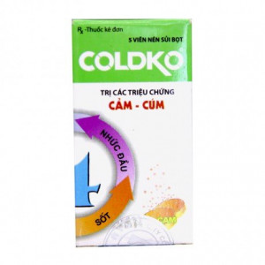 Viên sủi điều trị sốt, nhức đầu, cảm cúm Coldko (5 viên/tube)