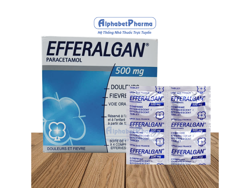 Viên sủi giảm đau, hạ sốt Efferalgan 500mg (10 vỉ x 4 viên/hộp)