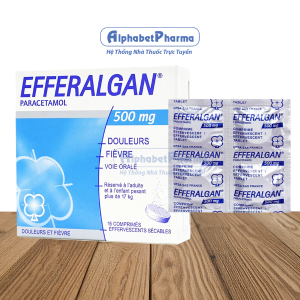 Viên sủi giảm đau, hạ sốt Efferalgan 500mg (4 vỉ x 4 viên/hộp)