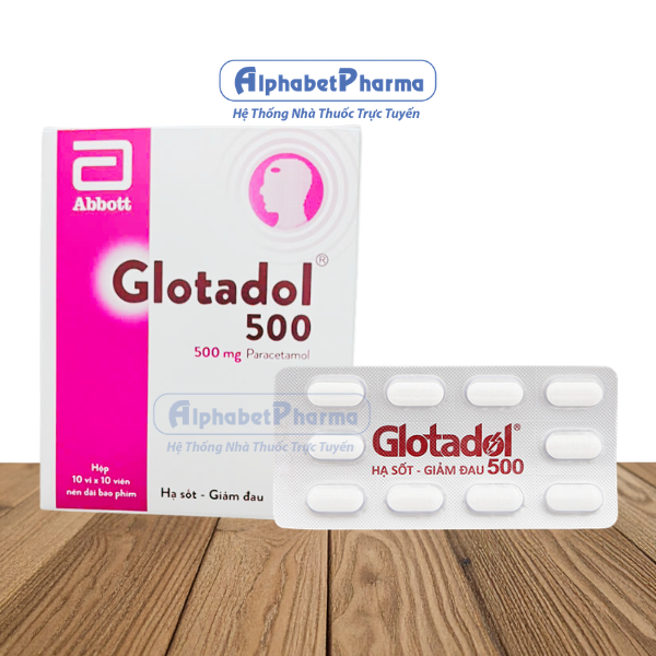 Thuốc giảm đau, hạ sốt Glotadol 500 (10 vỉ x 10 viên/hộp)
