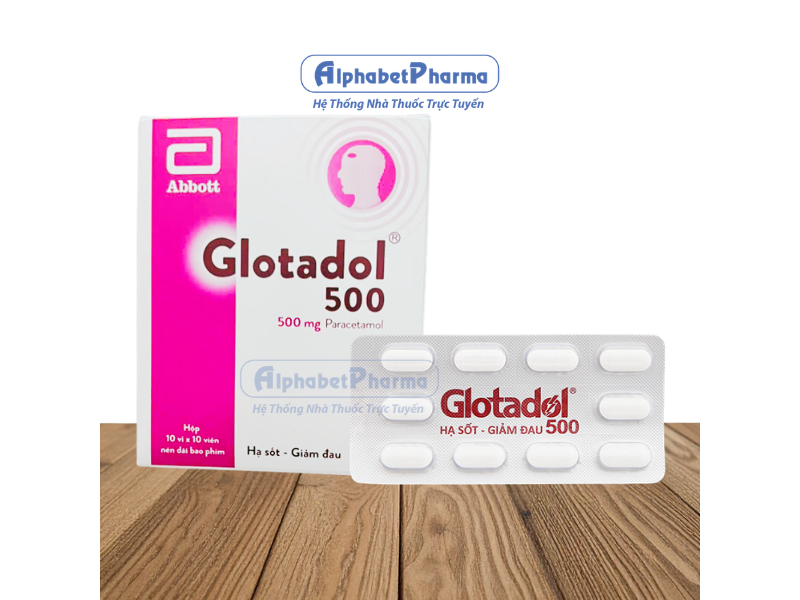 Thuốc giảm đau, hạ sốt Glotadol 500 (10 vỉ x 10 viên/hộp)