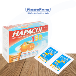 Thuốc giảm đau, hạ sốt hương cam cho trẻ Hapacol 150mg (24 gói/hộp)